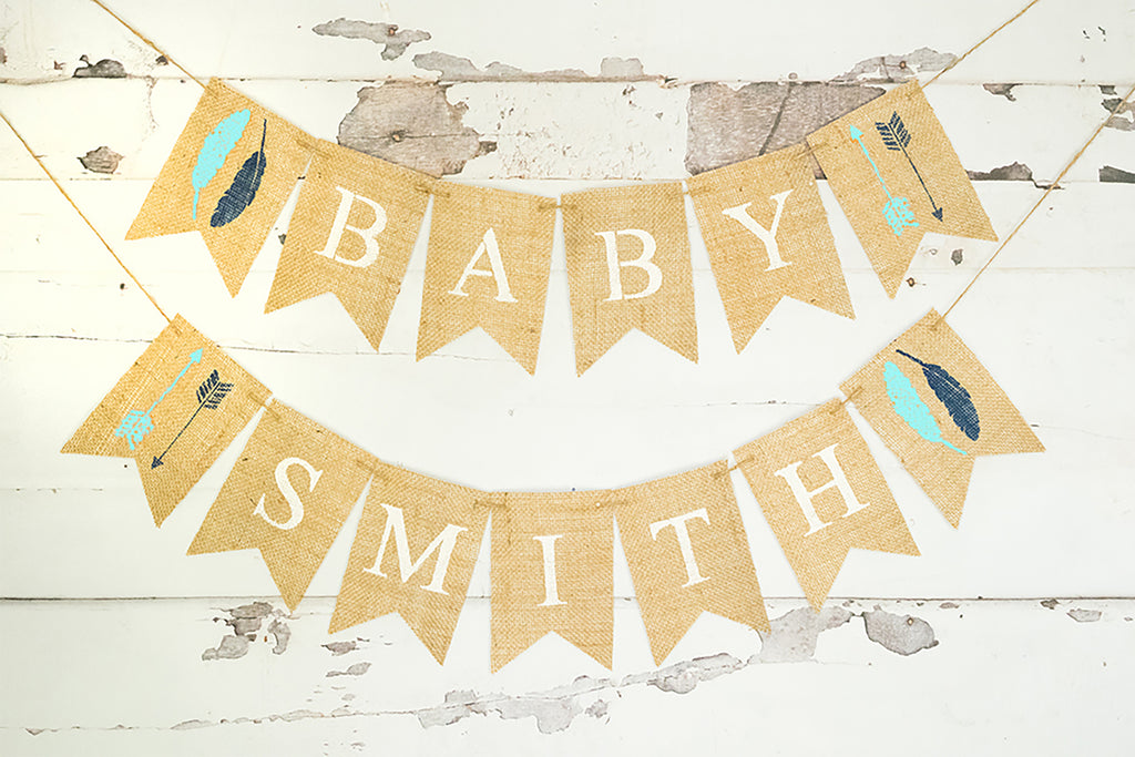 Baby Shower Decor Personalized Tribal Banner Swanky Party Box