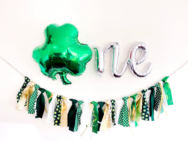 St Patricks Day 1st Birthday Decorations Lucky One Clover Foil