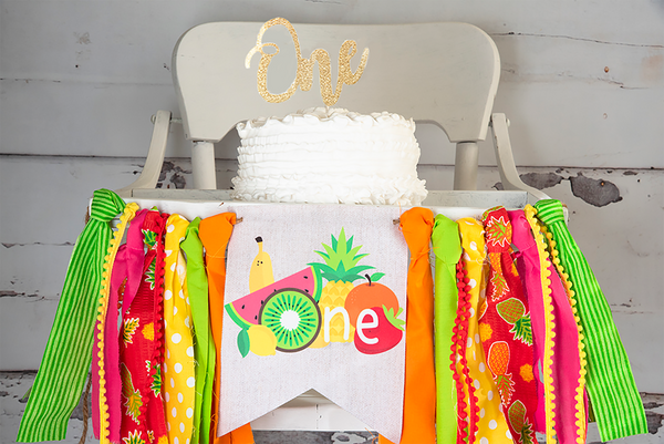 Berry Sweet One Highchair Banner  Strawberry First Birthday Party Dec –  Swanky Party Box