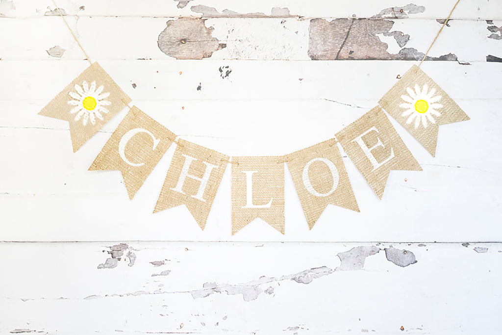 Daisy Personalized Banner Birthday Party Decorations