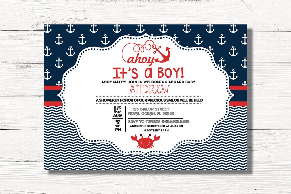 nautical baby shower invitations