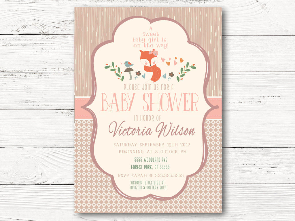 sweet baby girl baby shower invitations