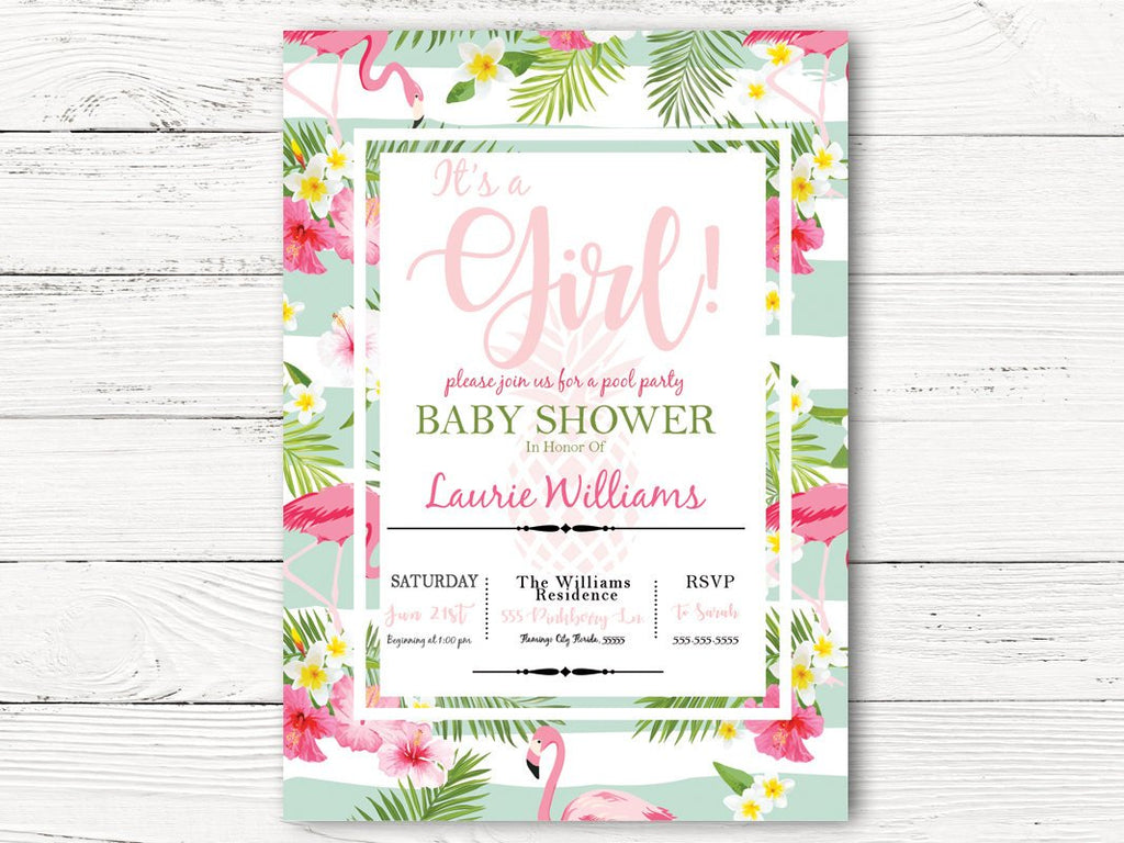 hawaiian themed baby shower invitations