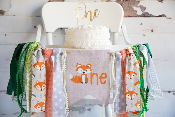 Woodland Animals 1st Birthday Highchair Banner – Swanky Party Box