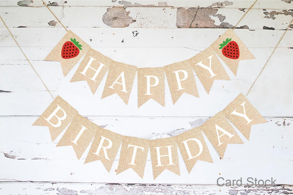 Birthday Decor, Strawberry Berry Birthday Banner – Swanky Party Box