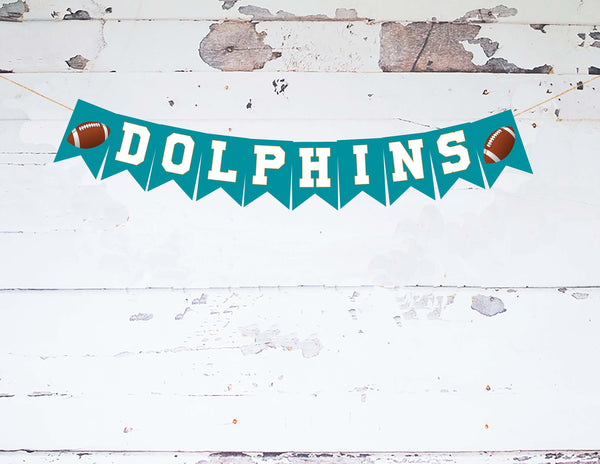 Dolphins Banner, Dolphins Decorations, Dolphins, Card Stock Banner, Football Decorations, Football Party Decor, P265