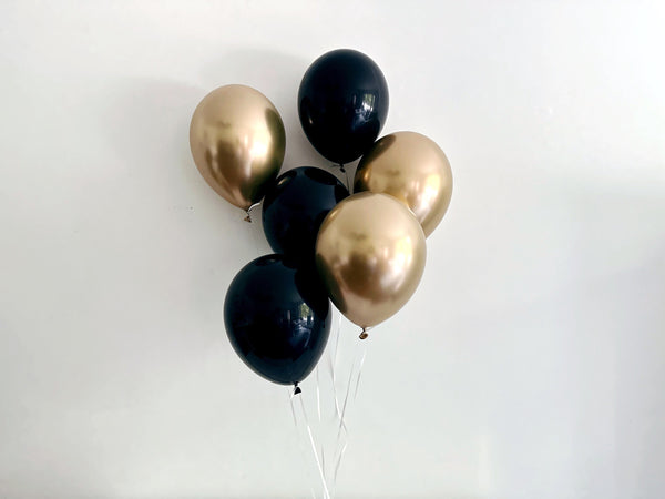 Black & Gold Balloon Garland  Black & Gold Party Decorations – Swanky Party  Box