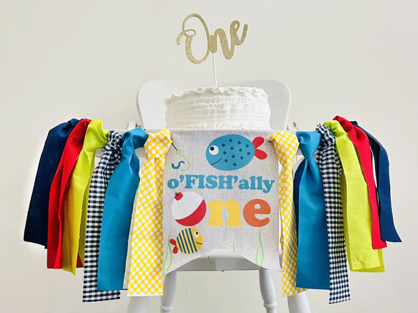 Fishing First Birthday Decor, Ofishally One Banner – Swanky Party Box