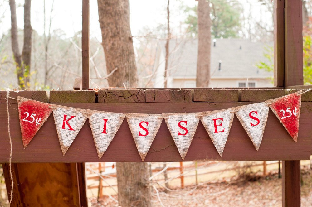 Valentine S Decor 25 Cent Kisses Banner Swanky Party Box