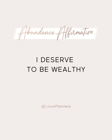 Abundance Affirmation by Lovet Planners