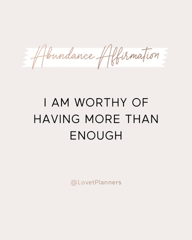 Abundance Affirmation by Lovet Planners