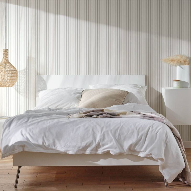 Buy Vox Linerio S-Line White Wood Slat Panel | DWF - Decor Walls & Flooring