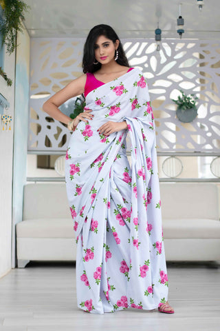 Floral indo western skirt saree set