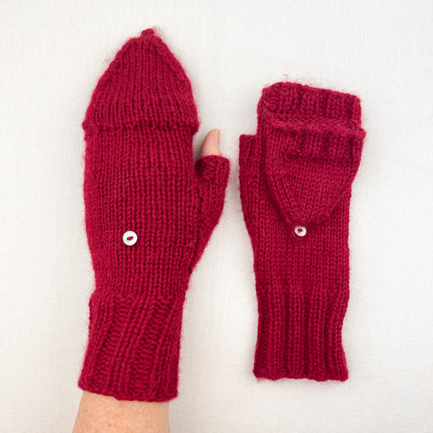 Fingerless Mitts with Finger Flap