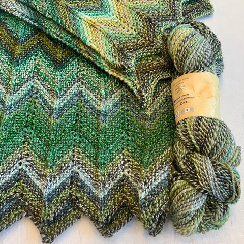 photo of knit chevron baby blanket
