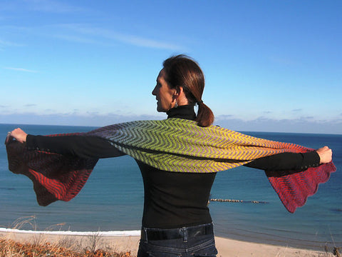 photo of person with knit shawl