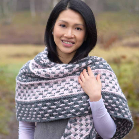 photo of person with knitted wrap
