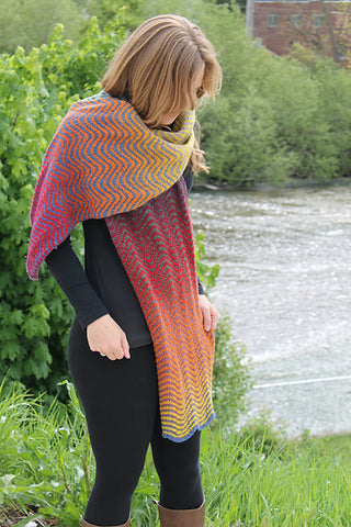 photo of person with knit shawl