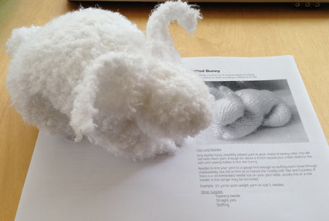 photo of knitted bunny