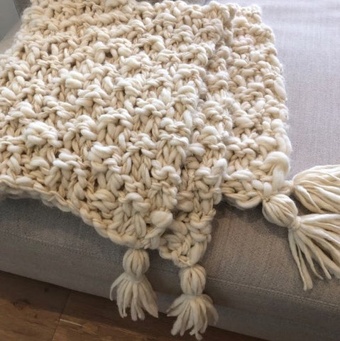 photo of chunky knit throw blanket