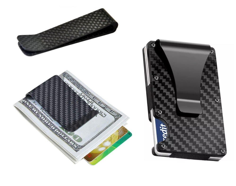 Carbon Fibre Money Clips Credit Cards Safe