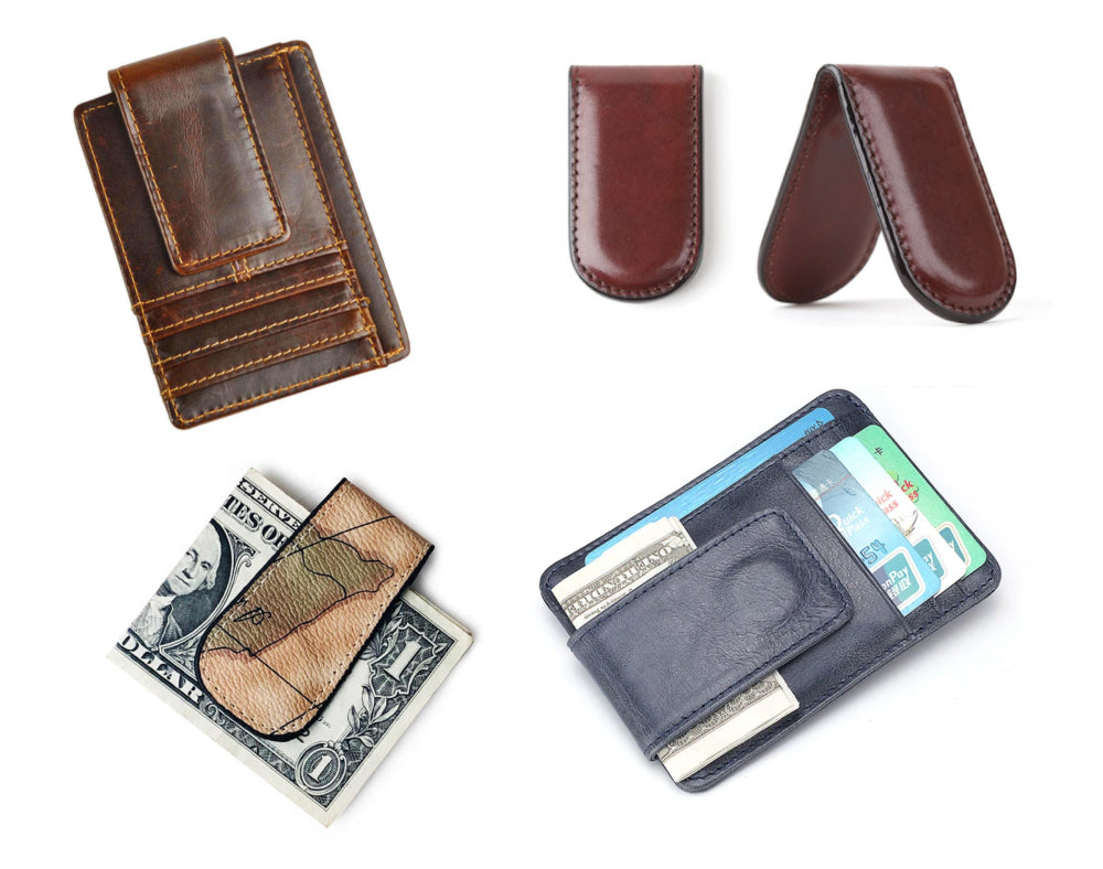 Cash Folded Card Holder With Bill Clip