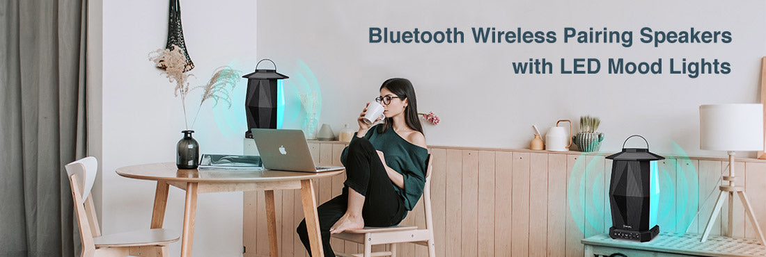 Bluetooth Wireless Pairing Speakers with LED Mood Lights