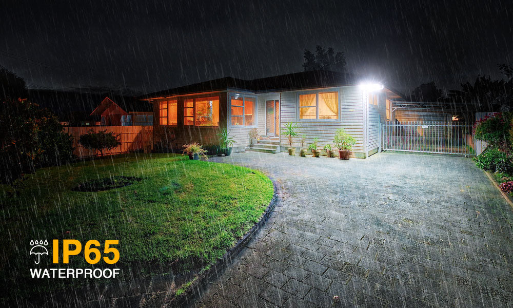 50W Outdoor Flood Light 2 Pack, Super Bright IP65 Waterproof Square LED Security Light with 3 Adjustable Heads