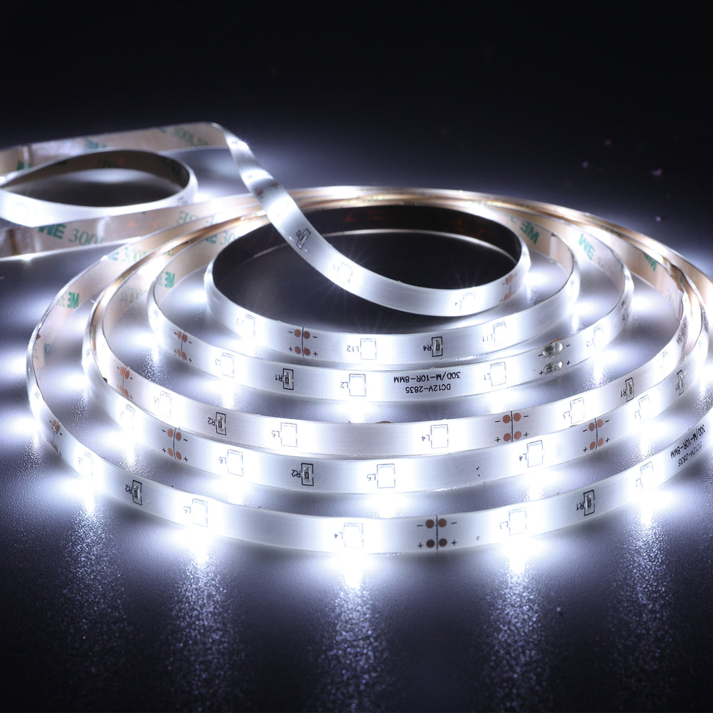 Close-up View: 49.2ft 6000K Waterproof Daylight White LED Light Strip from Onforu