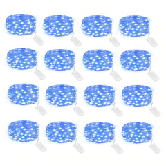 Blue Battery Operated Mini LED Lights 16 Pack