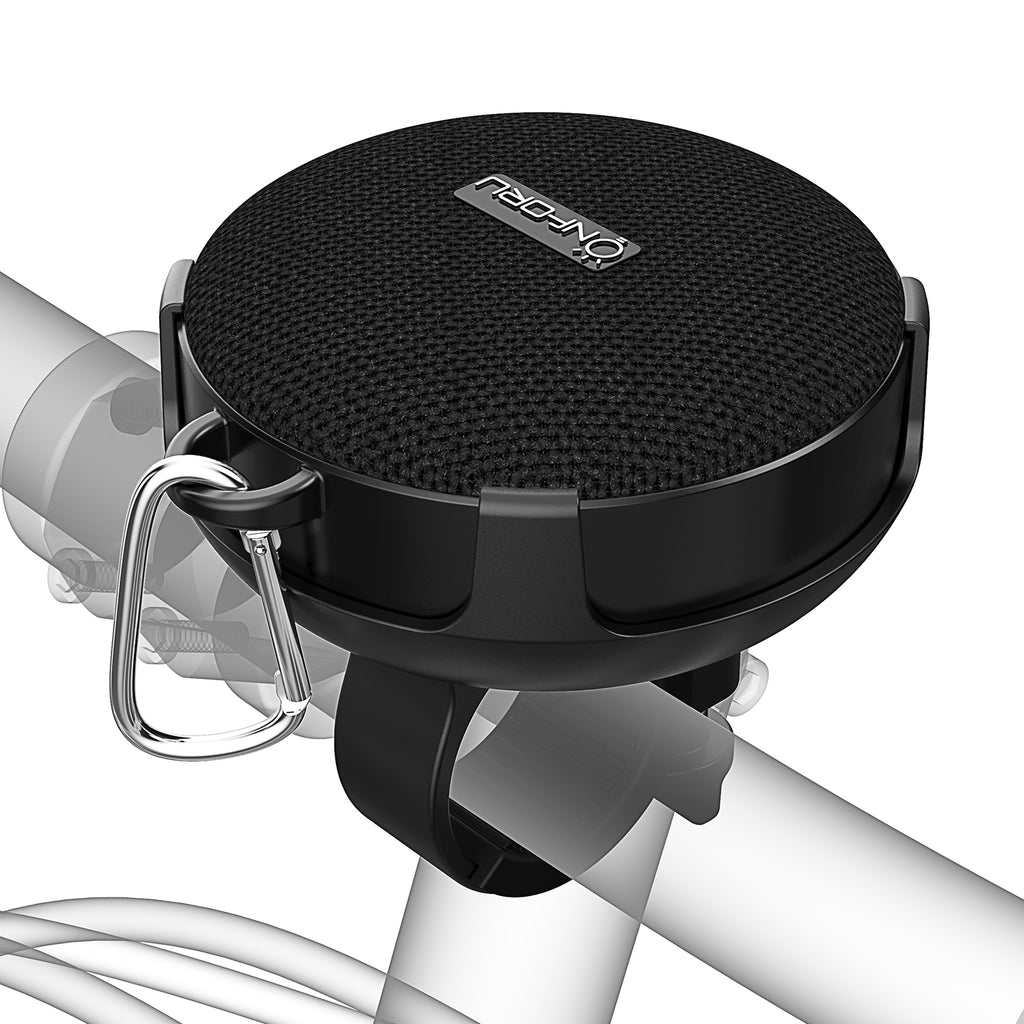 45° View: Portable Bluetooth Bike Speaker (Black)