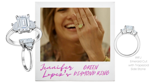 Jennifer Lopez’s Green Diamond Ring. Shop the look at IMFJ! 