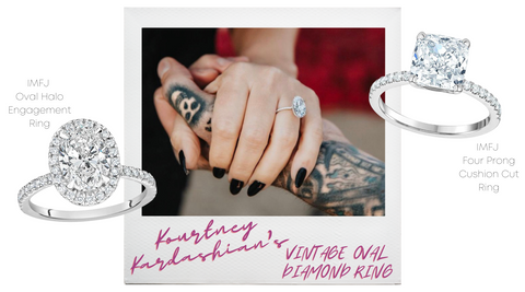 Kourtney Kardashian’s Vintage Oval Diamond Ring. Shop the look at IMFJ!