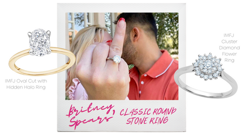 Britney Spears’ Classic Round Stone Ring. Shop the look at IMFJ! 