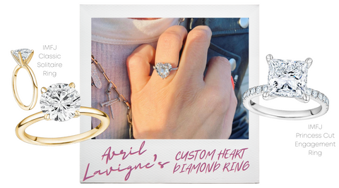 Avril Lavigne’s Custom Heart Diamond Ring. Shop the look at IMFJ! 