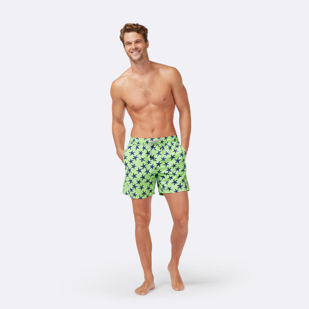 seas stars fantasy print blue Swim Shorts - FEDELI - Russocapri