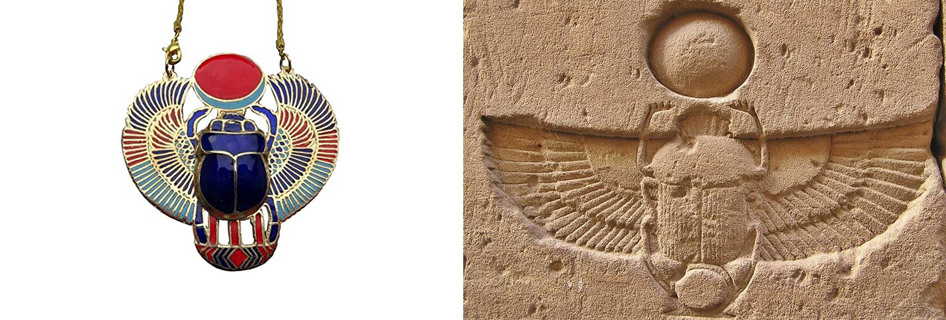 collier pendentif scarabée égyptien
