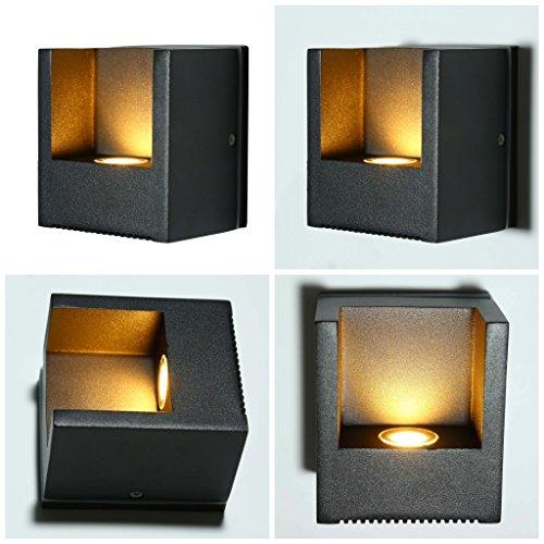 Louvra Outdoor Wall Lights Black Modern Aluminum Ip44 Waterproof Wall Sconce Light Lamps Led Wall Mounted External Lighting Wall Uplighters For