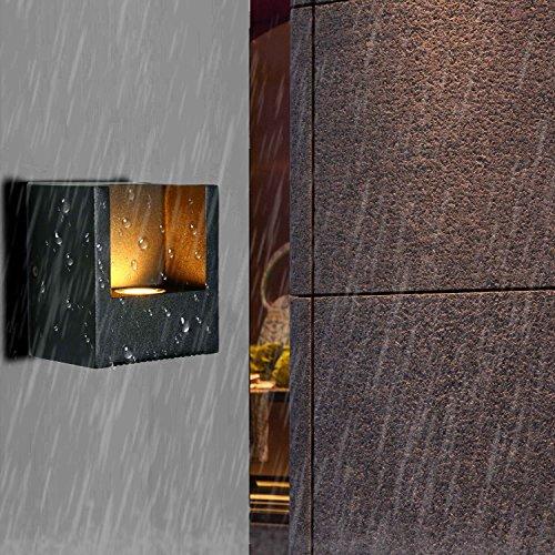 Louvra Outdoor Wall Lights Black Modern Aluminum Ip44 Waterproof Wall Sconce Light Lamps Led Wall Mounted External Lighting Wall Uplighters For