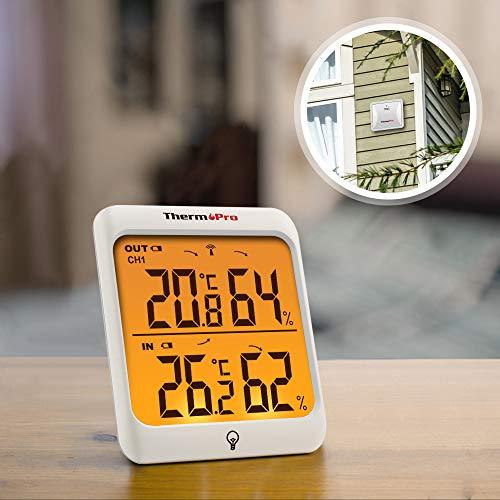 Thermopro Tp63a Digital Wireless Indoor Outdoor Thermometer Hygrometer Touch Screen Room Temperature Humidity Meter With Rechargeable Sensor For Home