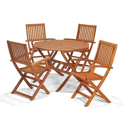 Wooden Garden Furniture Set 4 Seat Folding Patio Table Chairs Ideal