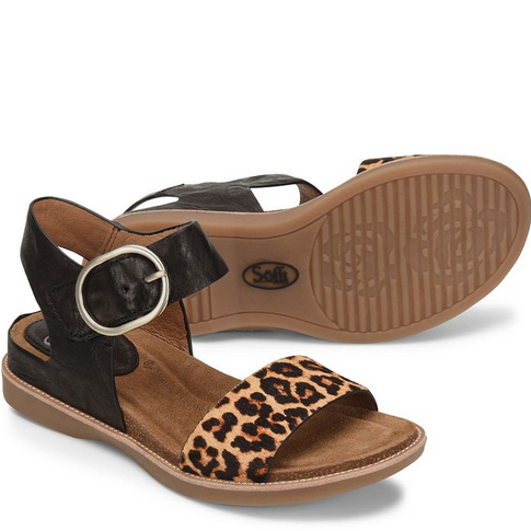 Soft Bali Black Leopard Tan Sandal – Emma Downtown