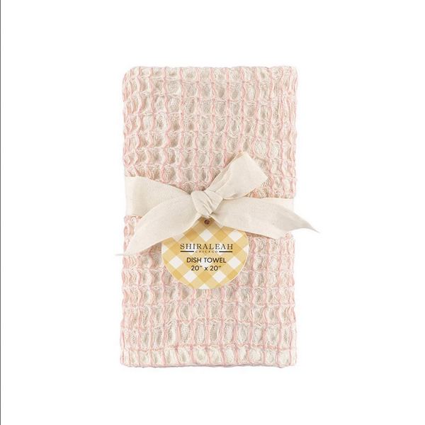 Shiraleah Hazel Yellow Waffle Weave Dish Towel