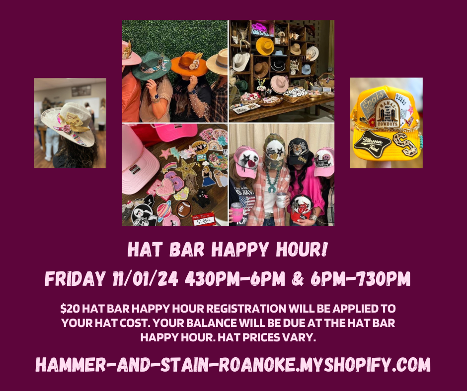 11/01/24 Hat Bar Happy Hour! 430pm - 730pm