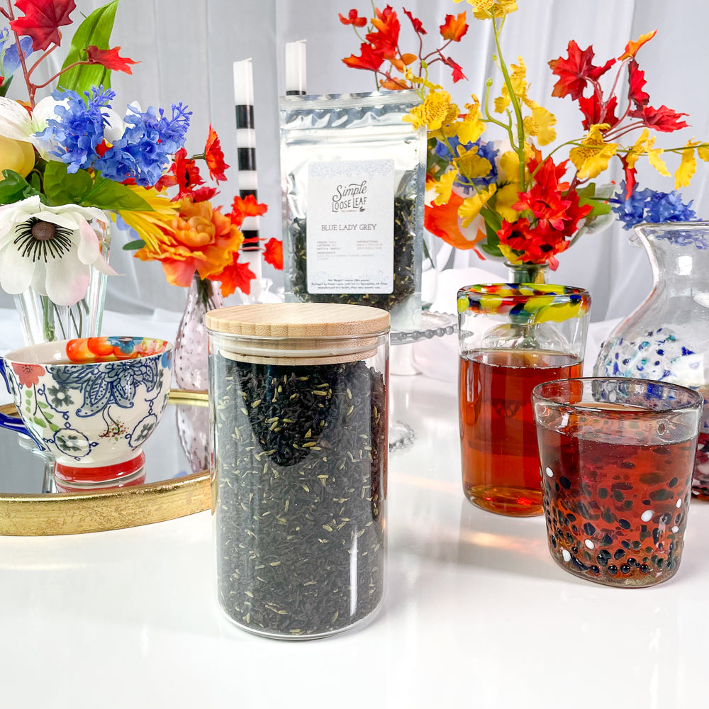 Teapot Starter Kit - 25 oz Glass Teapot plus 4 oz of Premium Loose Lea