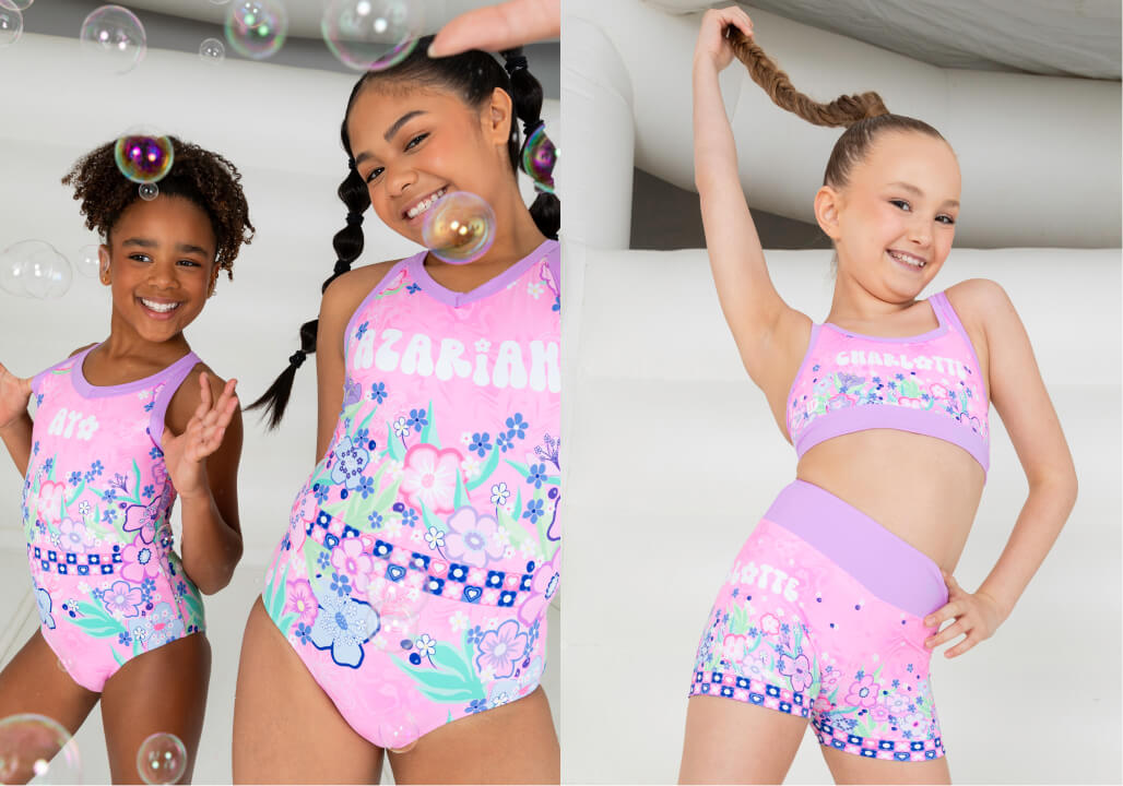 Bubblegum Dreams Personalised Leotard, Crop Top and Shorts