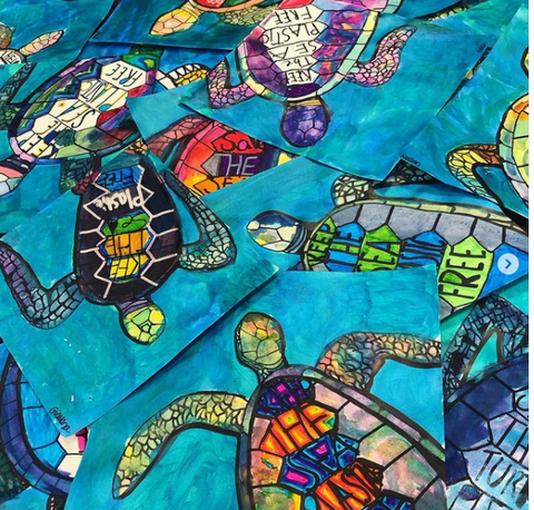Turtle Paintings for Kids