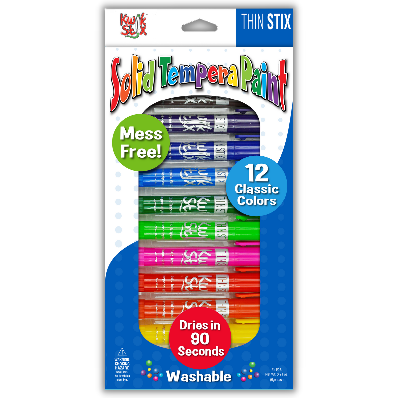 Kwik Stix™ Thin Stix™ Solid Tempera Paint - Assorted Pack of 24 Colors