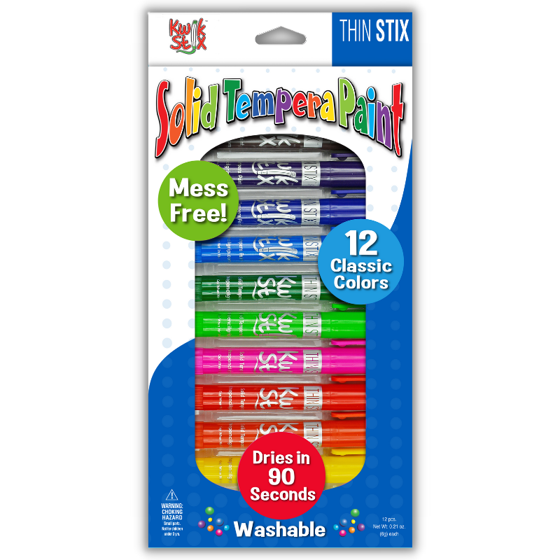 Thin Stix, Set of 6 - The Finer Detail Solid Tempera Paint Sticks – The  Pencil Grip, Inc.