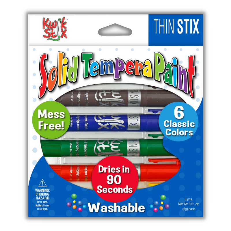 Kwik Stix Thin Stix Solid Tempera Paint Sticks, 24 PK 